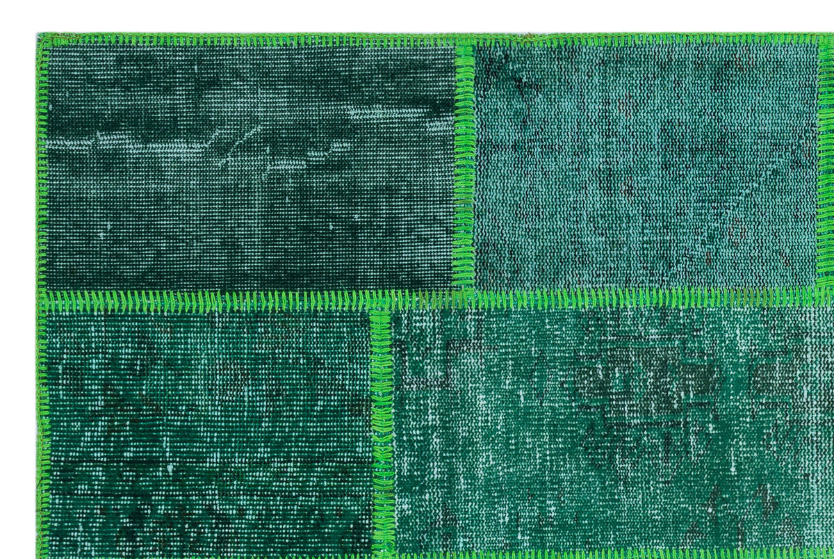 Green Over Dyed Patchwork Unique Rug 3&#39;11&#39;&#39; x 5&#39;11&#39;&#39; ft 120 x 180 cm