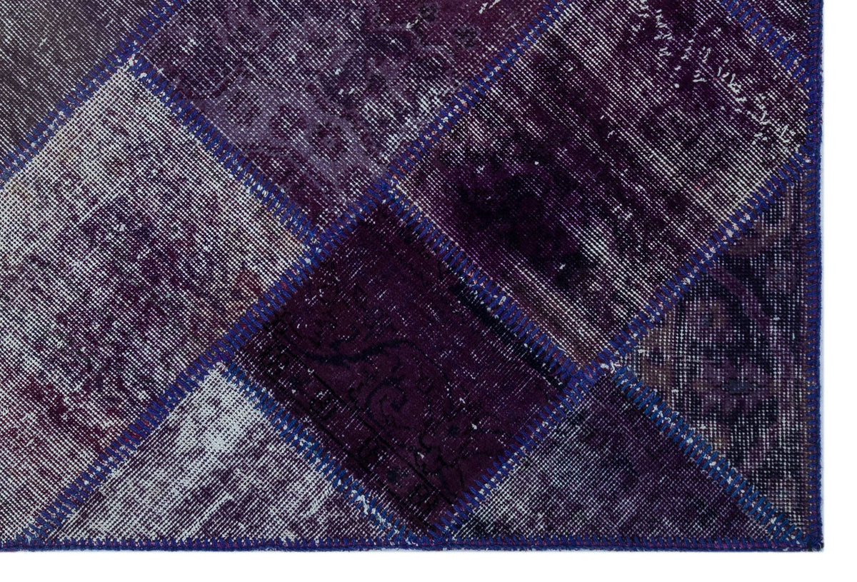 Purple Over Dyed Patchwork Unique Rug 3&#39;11&#39;&#39; x 5&#39;11&#39;&#39; ft 120 x 180 cm
