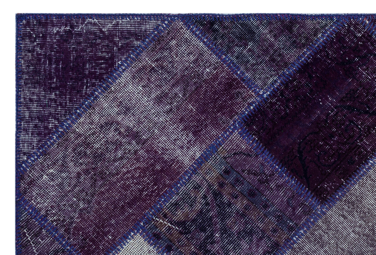 Purple Over Dyed Patchwork Unique Rug 3&#39;11&#39;&#39; x 5&#39;11&#39;&#39; ft 120 x 180 cm