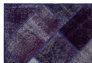 Purple Over Dyed Patchwork Unique Rug 3'11'' x 5'11'' ft 120 x 180 cm
