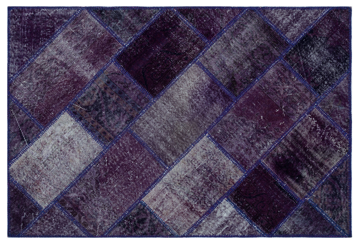 Purple Over Dyed Patchwork Unique Rug 3&#39;11&#39;&#39; x 5&#39;11&#39;&#39; ft 120 x 180 cm