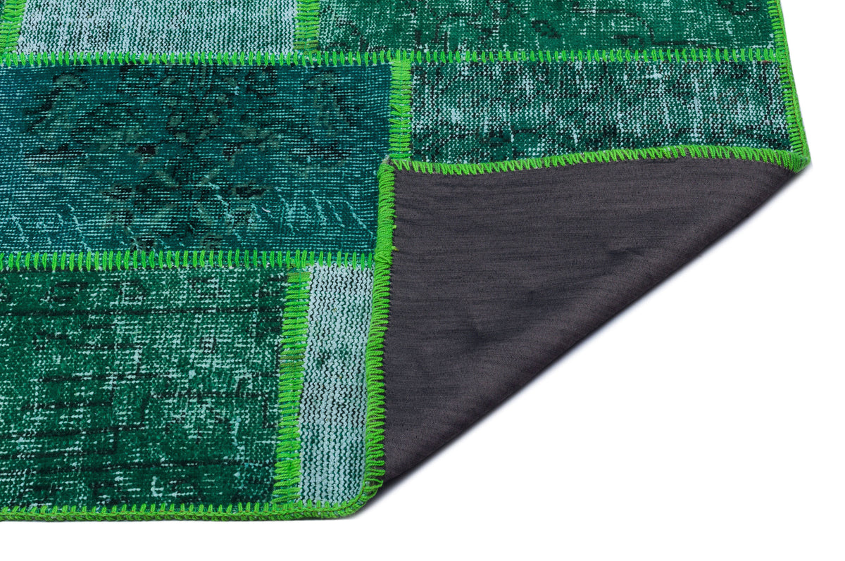 Green Over Dyed Patchwork Unique Rug 3&#39;11&#39;&#39; x 5&#39;11&#39;&#39; ft 120 x 180 cm