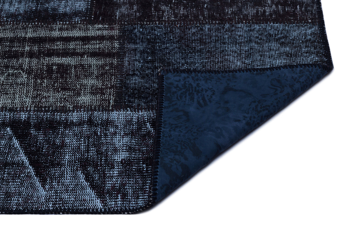 Black Over Dyed Patchwork Unique Rug 3&#39;11&#39;&#39; x 5&#39;11&#39;&#39; ft 120 x 180 cm