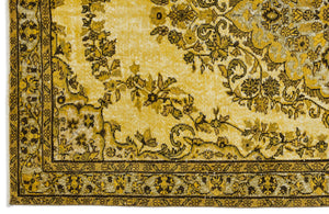 Yellow Over Dyed Carved Rug 5'7'' x 9'7'' ft 170 x 293 cm