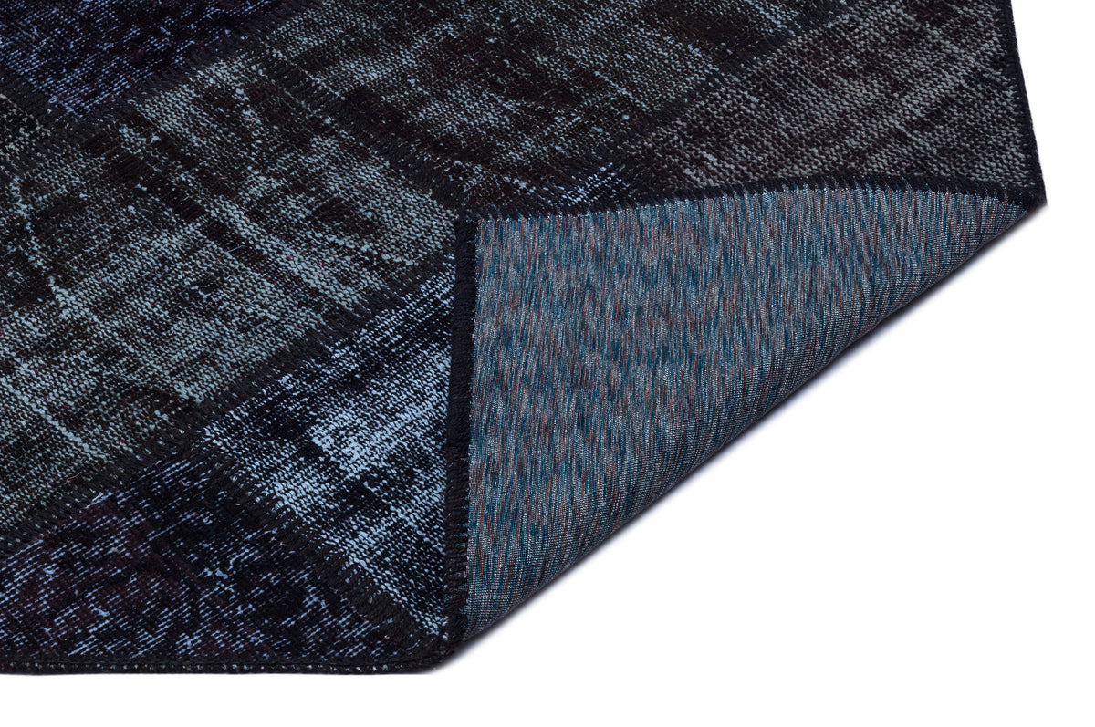 Black Over Dyed Patchwork Unique Rug 3&#39;11&#39;&#39; x 5&#39;11&#39;&#39; ft 120 x 180 cm