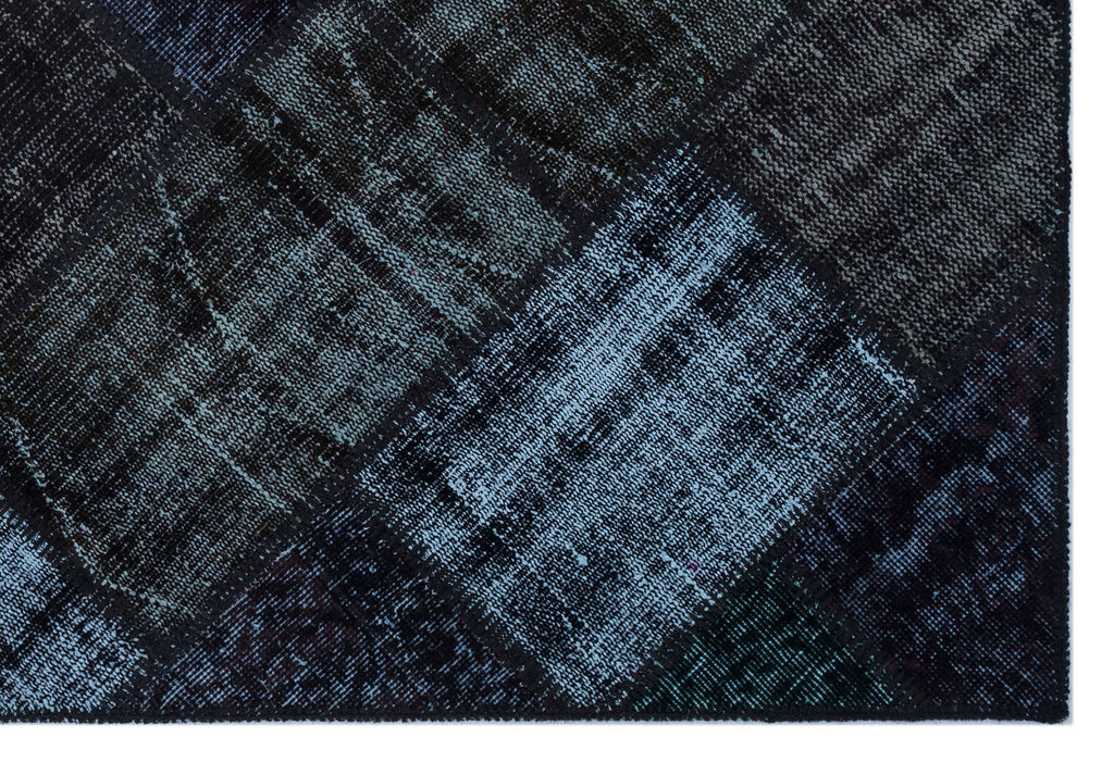Black Over Dyed Patchwork Unique Rug 3'11'' x 5'11'' ft 120 x 180 cm