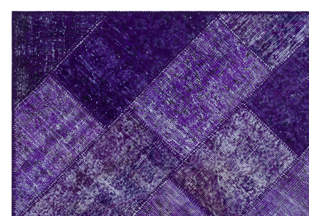 Purple Over Dyed Patchwork Unique Rug 5&#39;3&#39;&#39; x 7&#39;7&#39;&#39; ft 160 x 230 cm