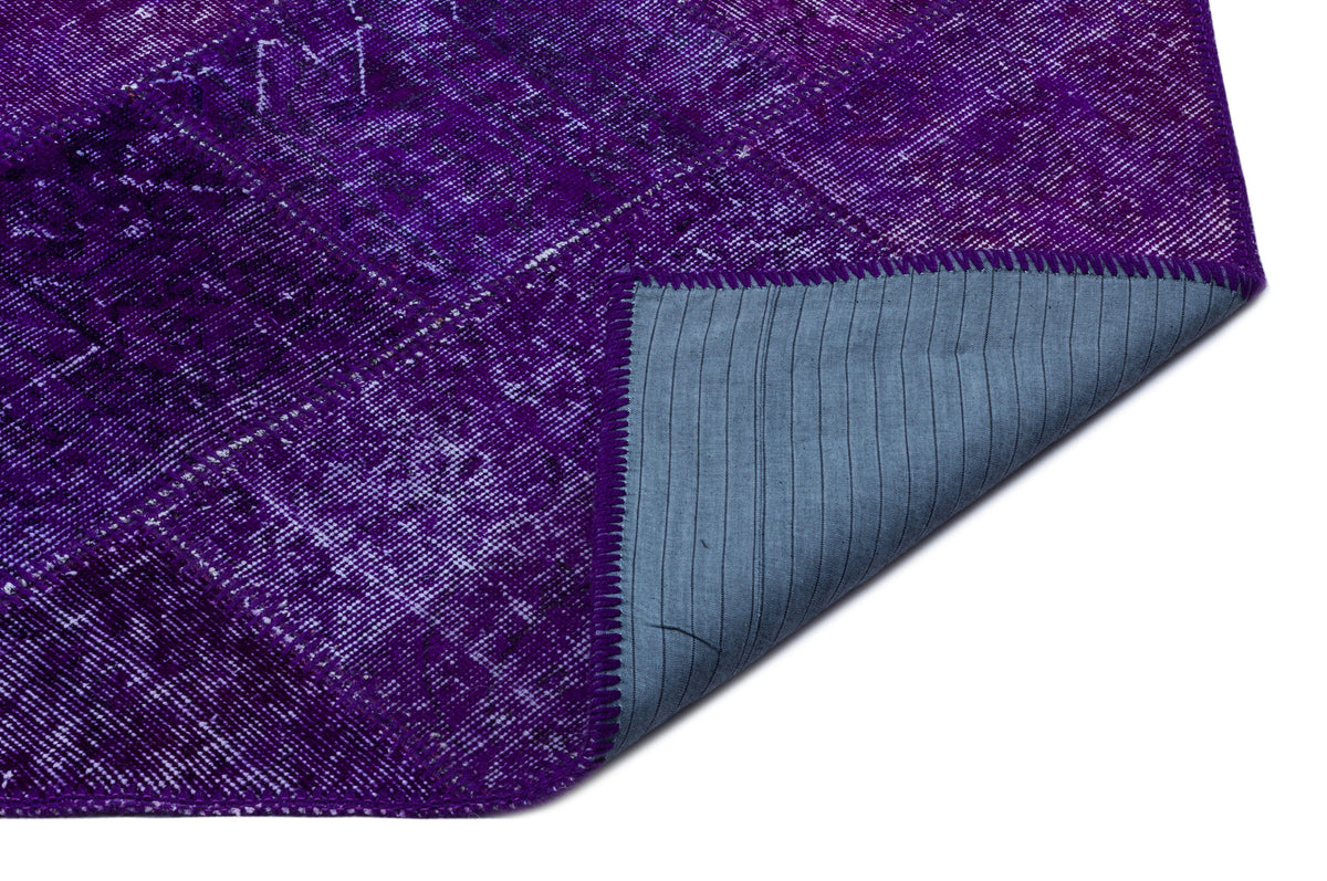 Purple Over Dyed Patchwork Unique Rug 5&#39;3&#39;&#39; x 7&#39;7&#39;&#39; ft 160 x 230 cm