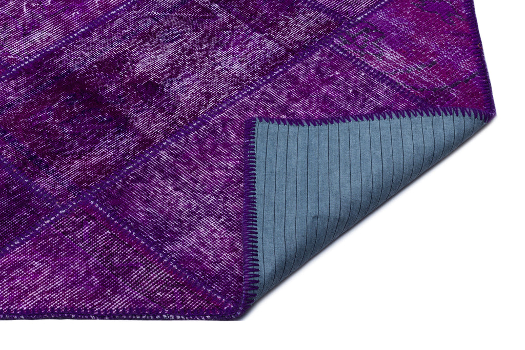 Purple Over Dyed Patchwork Unique Rug 5'3'' x 7'7'' ft 160 x 230 cm