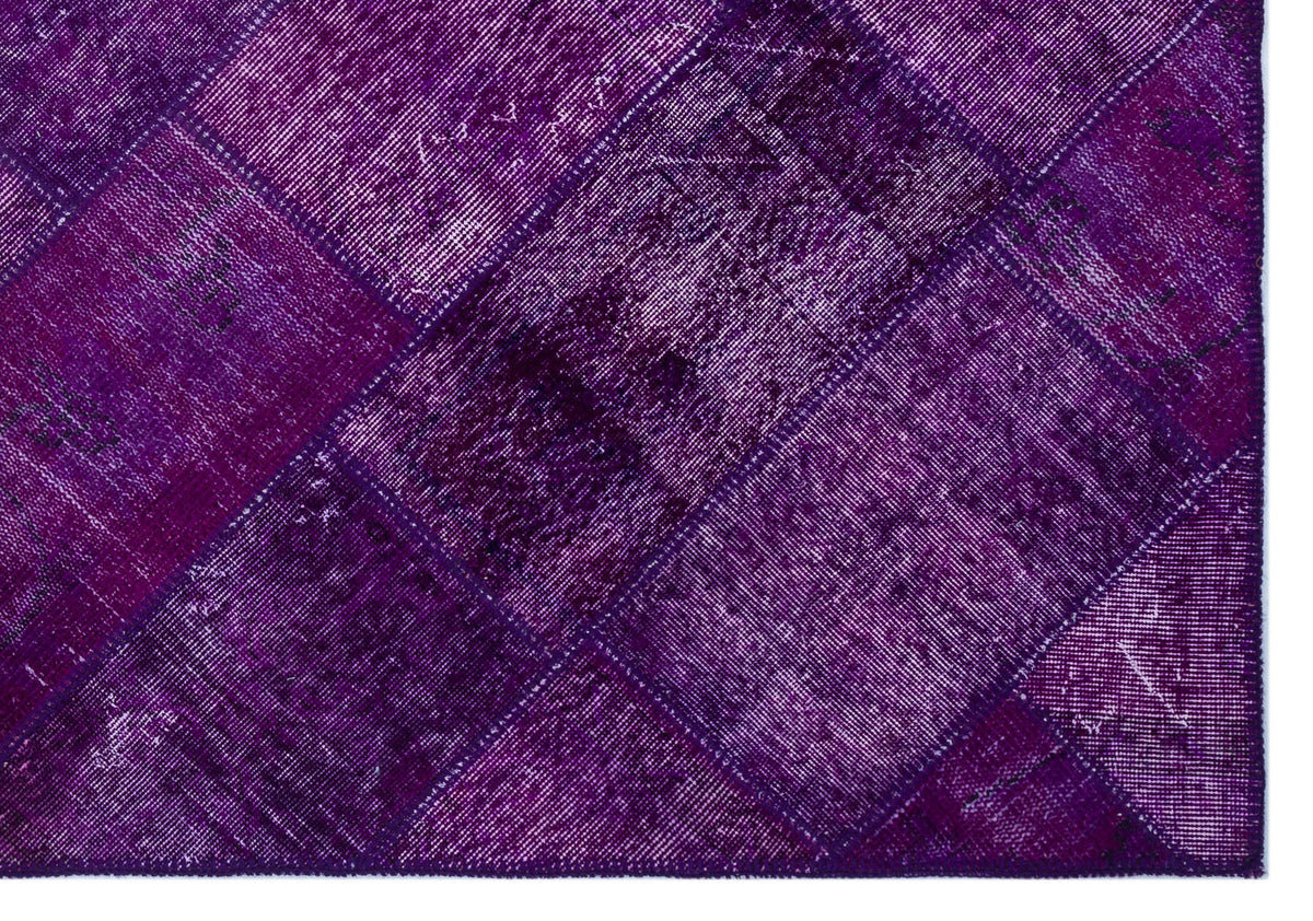 Purple Over Dyed Patchwork Unique Rug 5&#39;3&#39;&#39; x 7&#39;7&#39;&#39; ft 160 x 230 cm