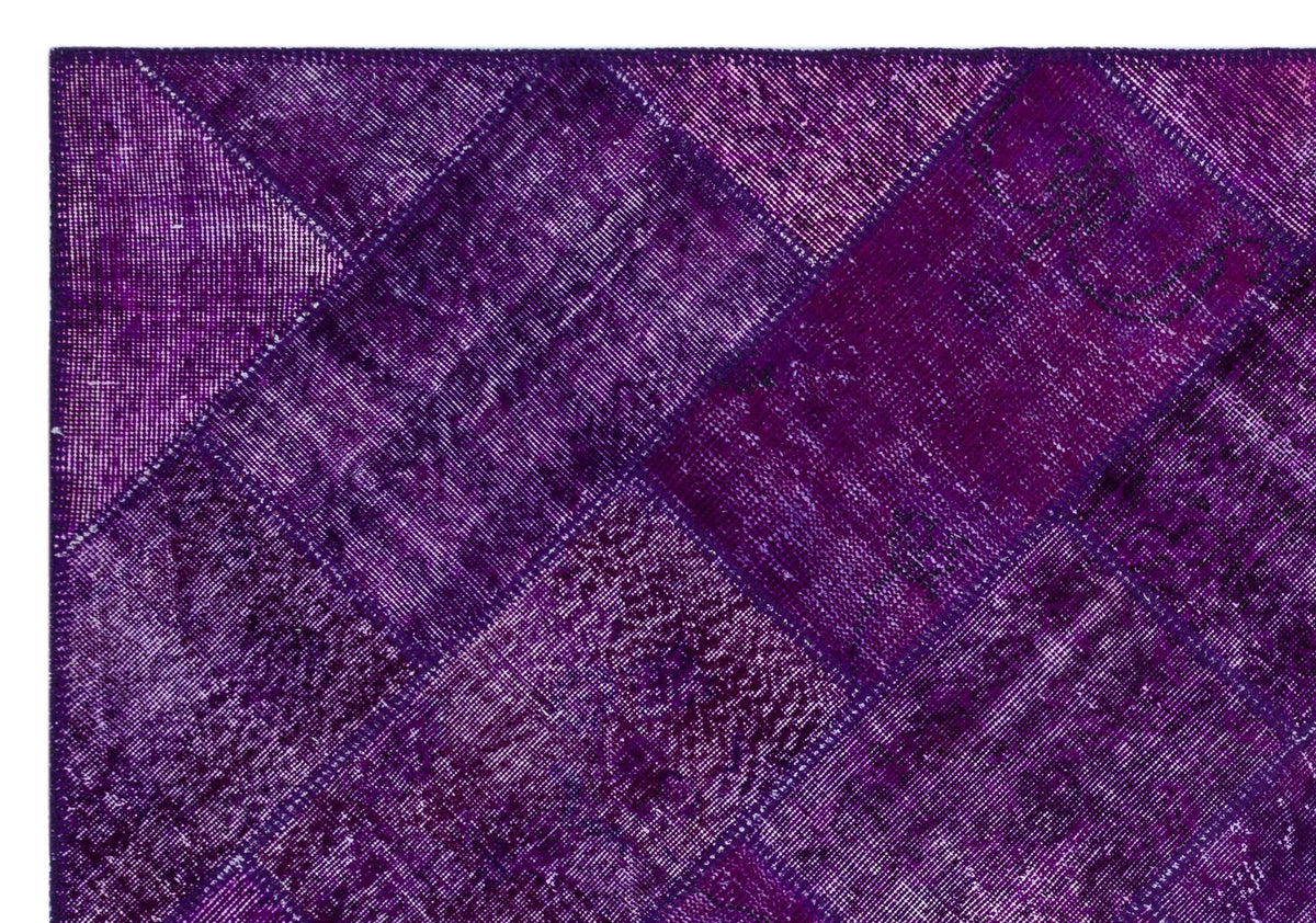 Purple Over Dyed Patchwork Unique Rug 5&#39;3&#39;&#39; x 7&#39;7&#39;&#39; ft 160 x 230 cm