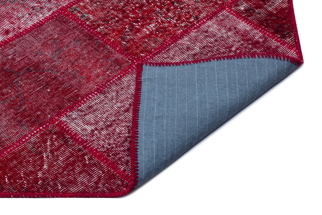 Red Over Dyed Patchwork Unique Rug 5'3'' x 7'7'' ft 160 x 230 cm