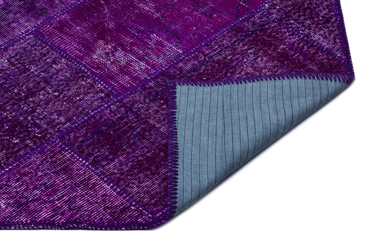 Purple Over Dyed Patchwork Unique Rug 5&#39;3&#39;&#39; x 7&#39;7&#39;&#39; ft 160 x 230 cm