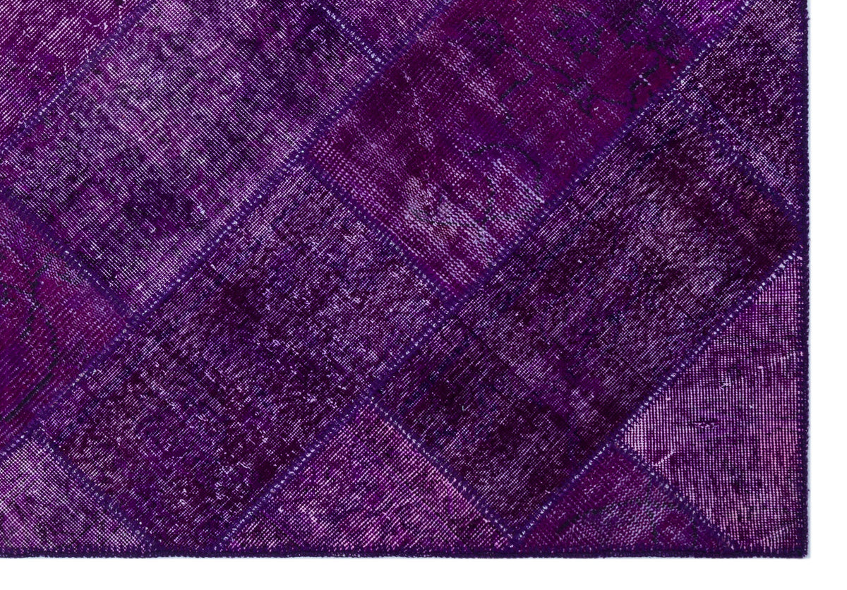 Purple Over Dyed Patchwork Unique Rug 5&#39;3&#39;&#39; x 7&#39;7&#39;&#39; ft 160 x 230 cm
