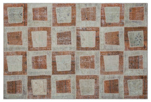 Brown Over Dyed Patchwork Unique Rug 5'3'' x 7'10'' ft 160 x 240 cm