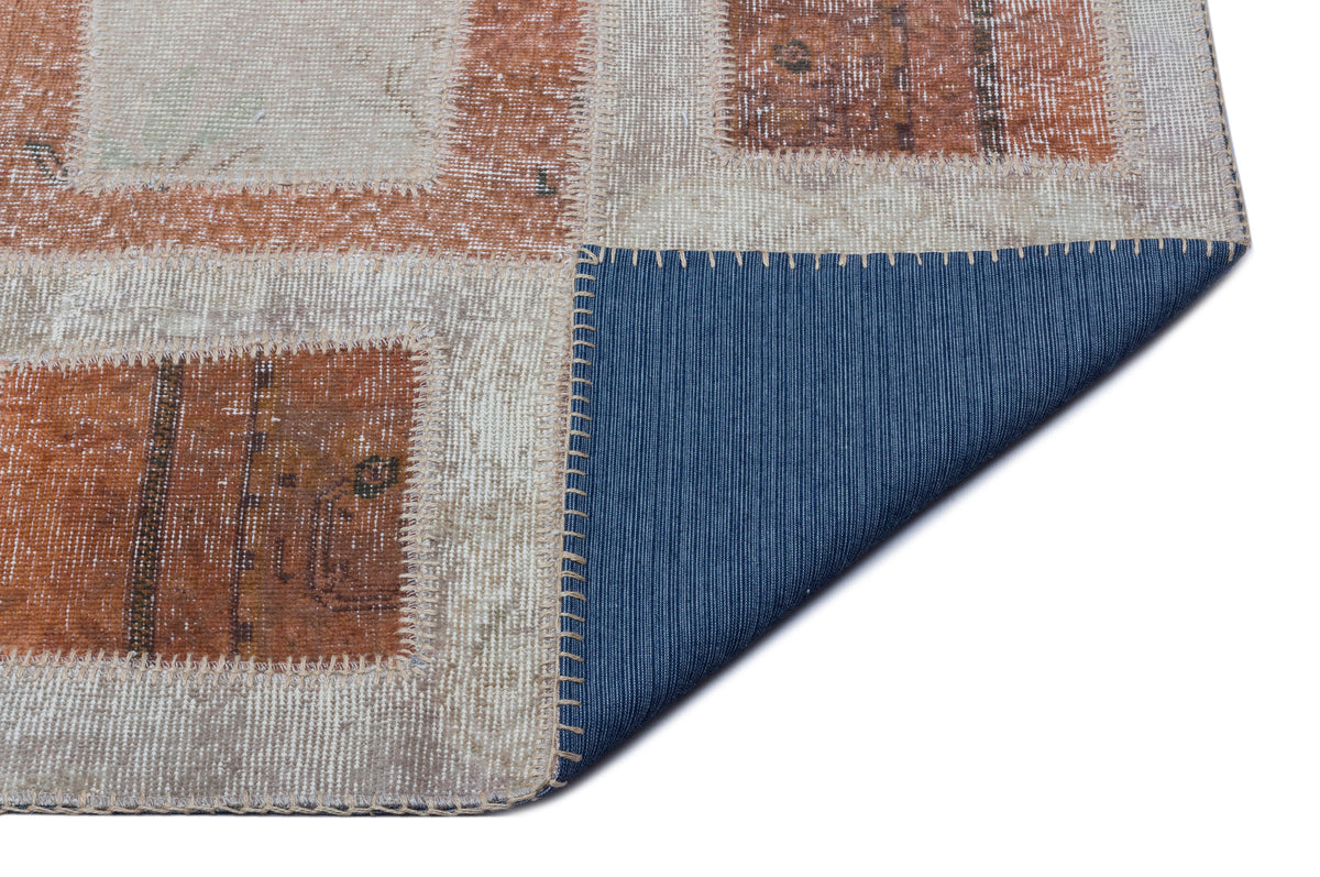 Brown Over Dyed Patchwork Unique Rug 5&#39;3&#39;&#39; x 7&#39;10&#39;&#39; ft 160 x 240 cm