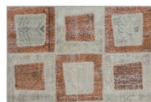Brown Over Dyed Patchwork Unique Rug 5'3'' x 7'10'' ft 160 x 240 cm