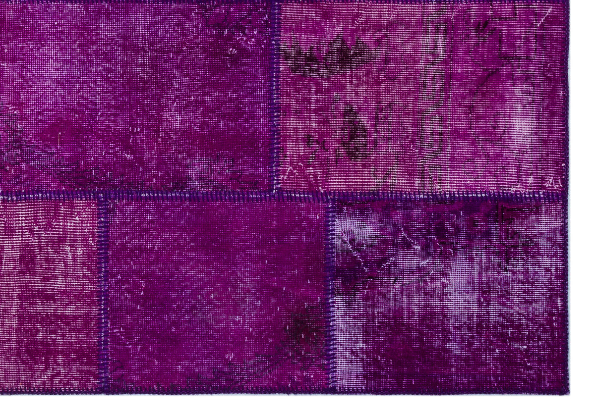 Purple Over Dyed Patchwork Unique Rug 5&#39;3&#39;&#39; x 7&#39;7&#39;&#39; ft 160 x 230 cm