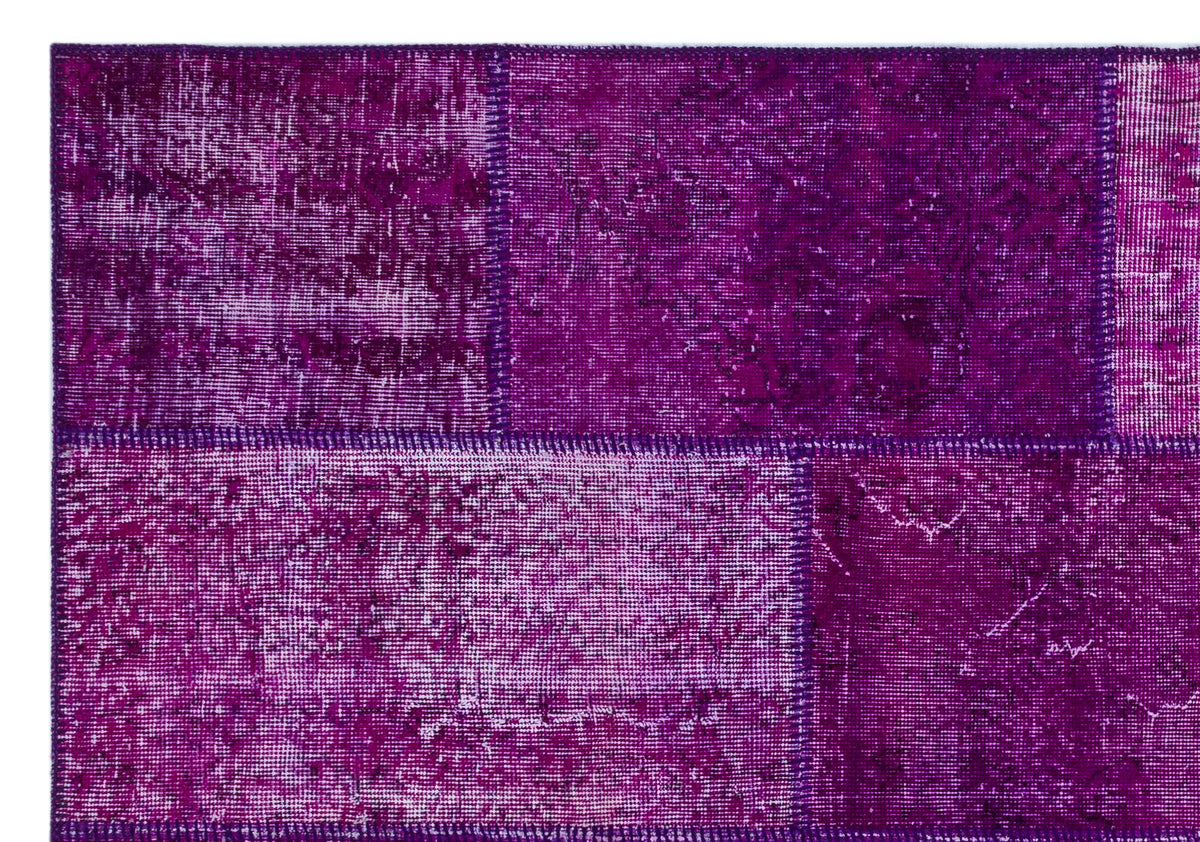 Purple Over Dyed Patchwork Unique Rug 5&#39;3&#39;&#39; x 7&#39;7&#39;&#39; ft 160 x 230 cm