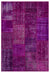 Fuchsia Over Dyed Patchwork Unique Rug 3'11'' x 5'11'' ft 120 x 180 cm