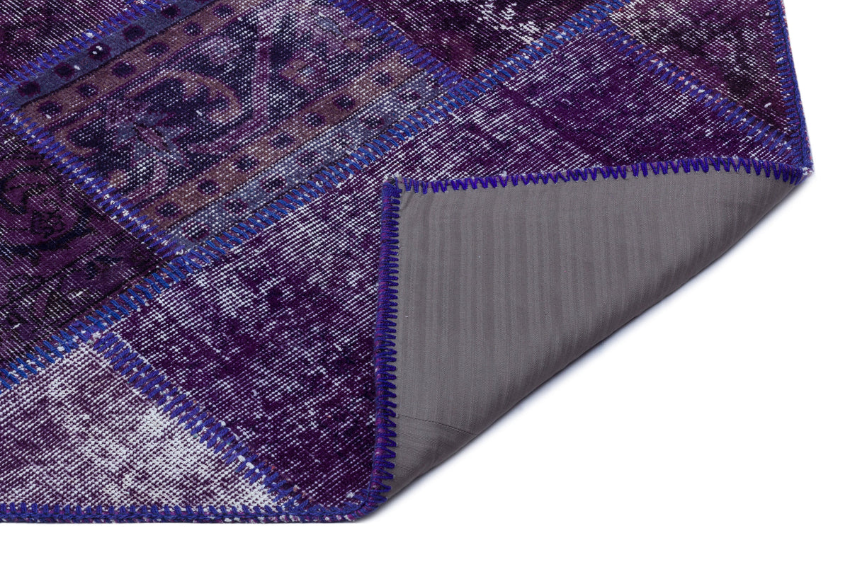 Purple Over Dyed Patchwork Unique Rug 3&#39;11&#39;&#39; x 5&#39;11&#39;&#39; ft 120 x 180 cm