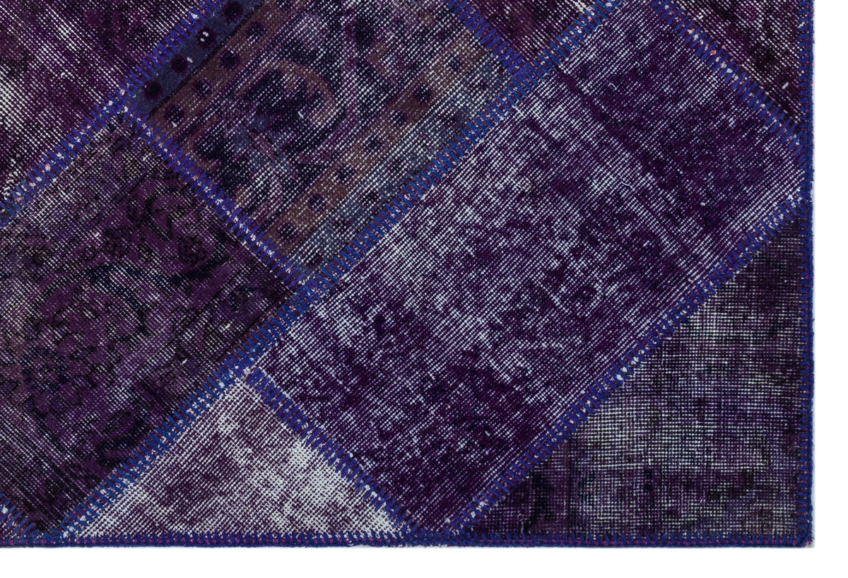 Purple Over Dyed Patchwork Unique Rug 3&#39;11&#39;&#39; x 5&#39;11&#39;&#39; ft 120 x 180 cm