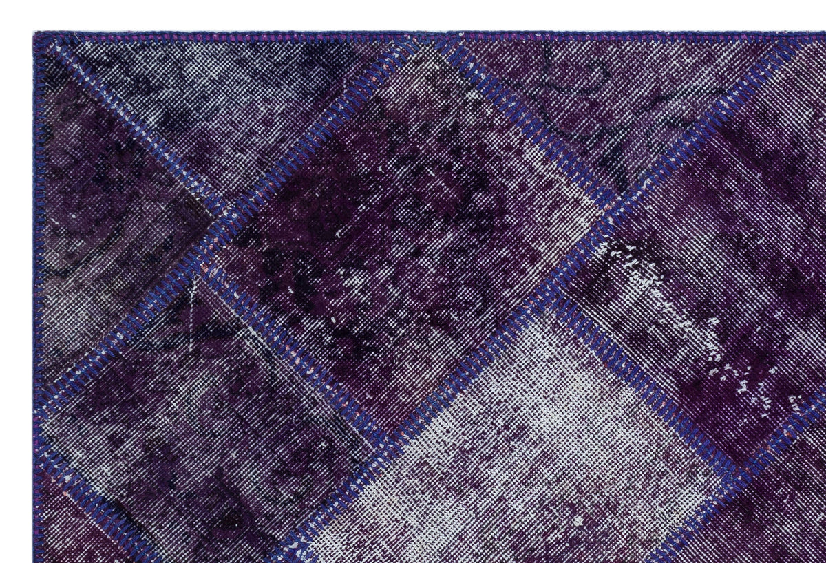 Purple Over Dyed Patchwork Unique Rug 3&#39;11&#39;&#39; x 5&#39;11&#39;&#39; ft 120 x 180 cm