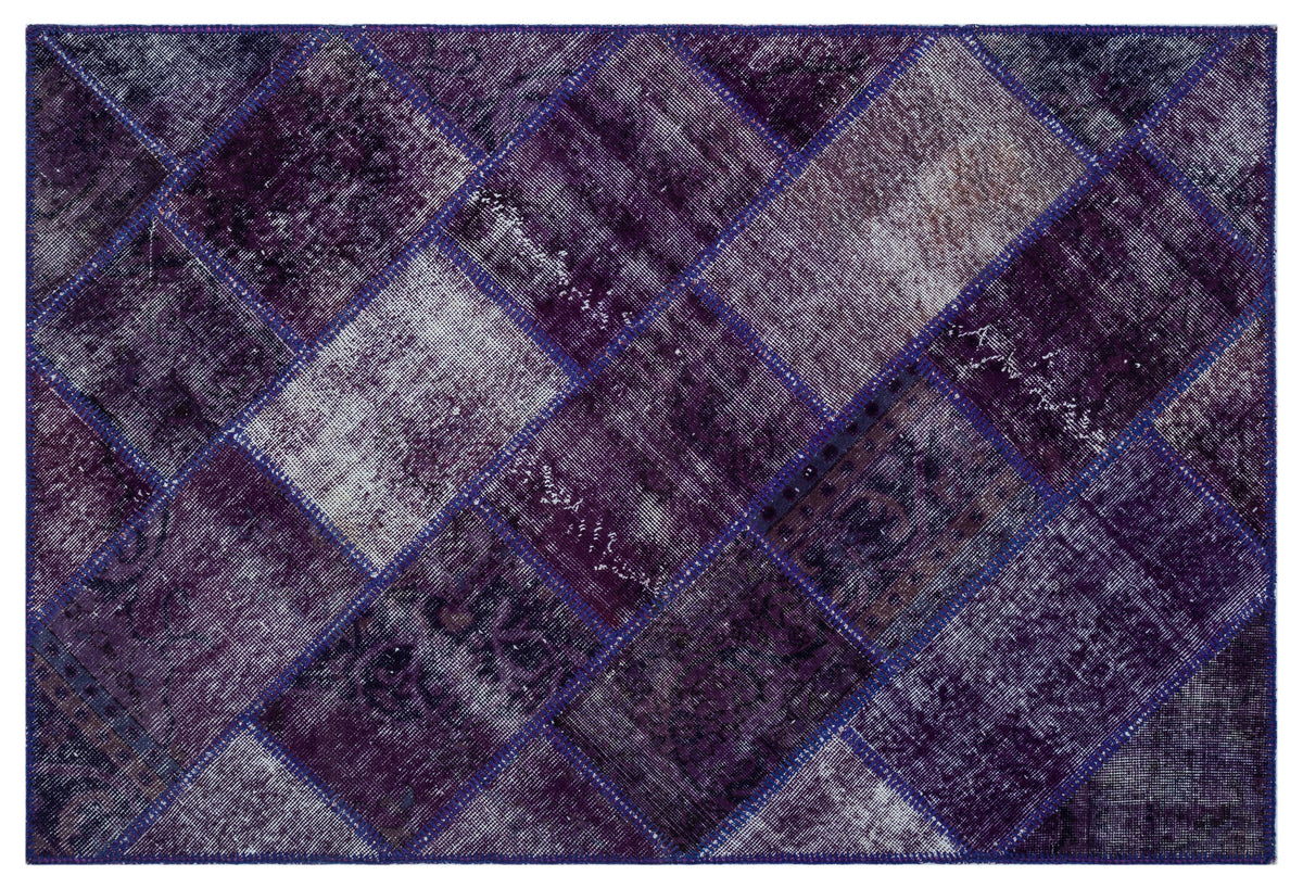 Purple Over Dyed Patchwork Unique Rug 3&#39;11&#39;&#39; x 5&#39;11&#39;&#39; ft 120 x 180 cm