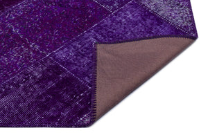 Purple Over Dyed Patchwork Unique Rug 3'11'' x 5'11'' ft 120 x 180 cm