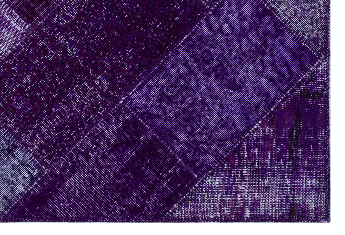 Purple Over Dyed Patchwork Unique Rug 3&#39;11&#39;&#39; x 5&#39;11&#39;&#39; ft 120 x 180 cm