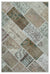 Beige Over Dyed Patchwork Unique Rug 3'11'' x 5'11'' ft 120 x 180 cm