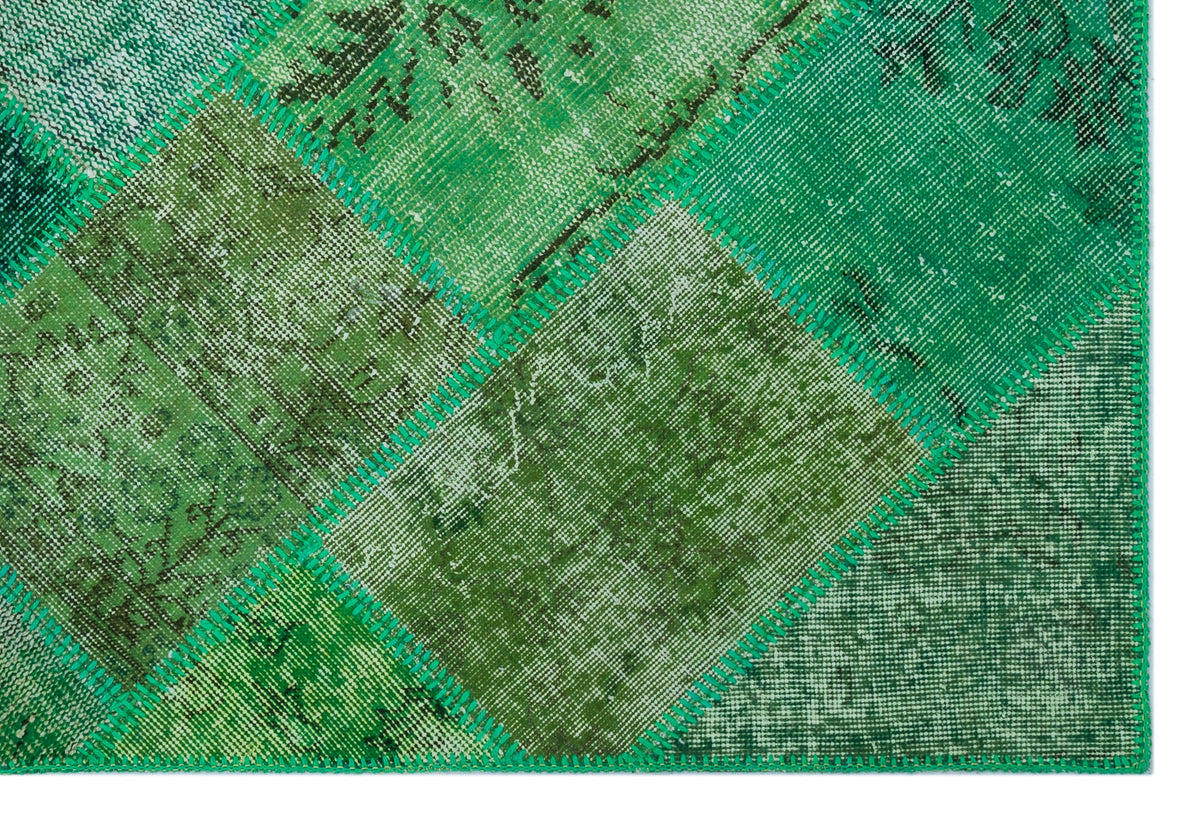 Green Over Dyed Patchwork Unique Rug 3&#39;11&#39;&#39; x 5&#39;11&#39;&#39; ft 120 x 180 cm