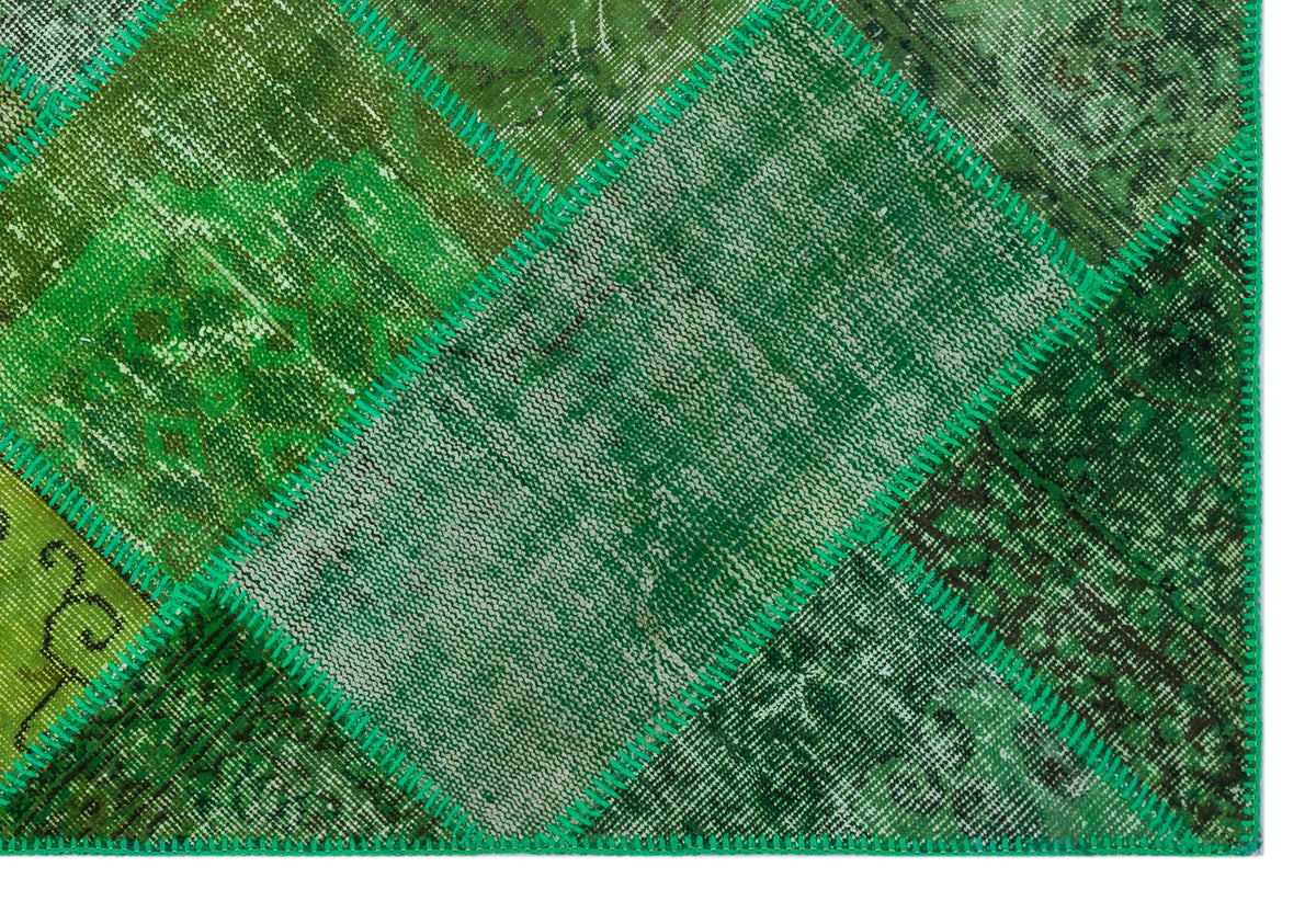 Green Over Dyed Patchwork Unique Rug 3&#39;11&#39;&#39; x 5&#39;11&#39;&#39; ft 120 x 180 cm