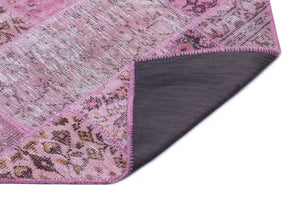 Pink Over Dyed Patchwork Unique Rug 3'11'' x 5'11'' ft 120 x 180 cm