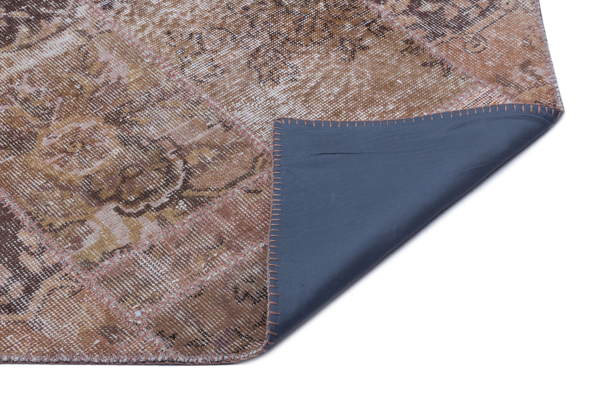 Brown Over Dyed Patchwork Unique Rug 3&#39;11&#39;&#39; x 5&#39;11&#39;&#39; ft 120 x 180 cm