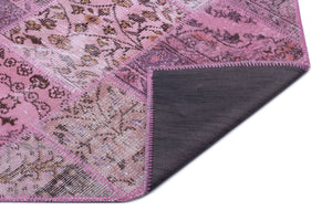 Pink Over Dyed Patchwork Unique Rug 3'11'' x 5'11'' ft 120 x 180 cm