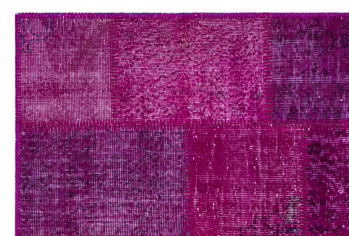 Fuchsia Over Dyed Patchwork Unique Rug 3&#39;11&#39;&#39; x 5&#39;11&#39;&#39; ft 120 x 180 cm
