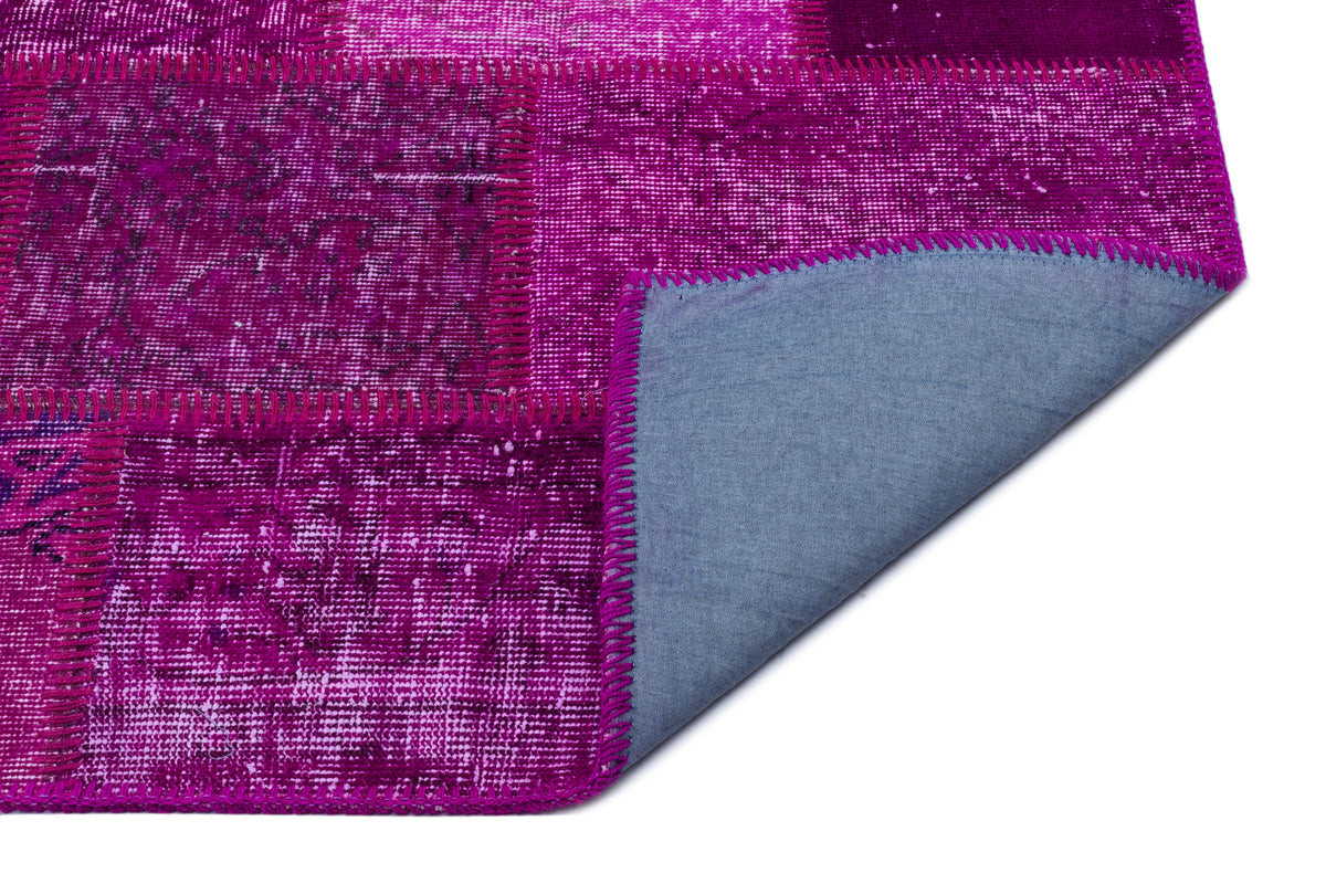Fuchsia Over Dyed Patchwork Unique Rug 3&#39;11&#39;&#39; x 5&#39;11&#39;&#39; ft 120 x 180 cm