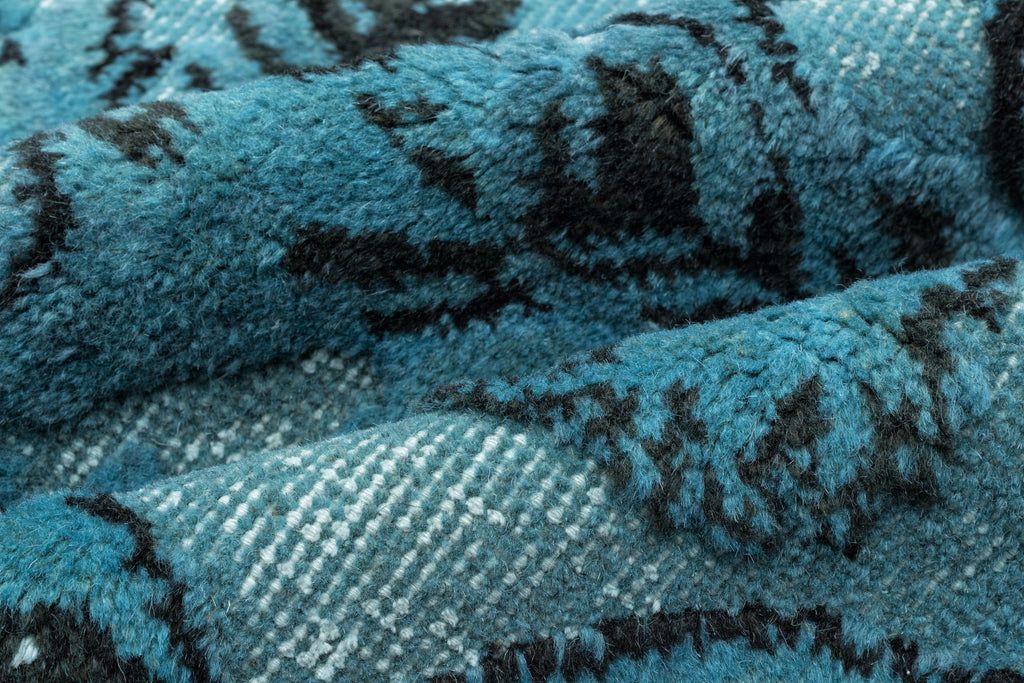 Turquoise  Over Dyed Carved Rug 5'8'' x 8'12'' ft 172 x 274 cm