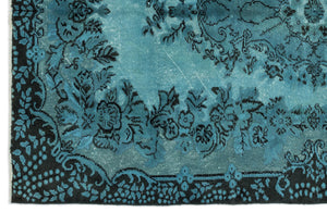 Turquoise  Over Dyed Carved Rug 5'8'' x 8'12'' ft 172 x 274 cm