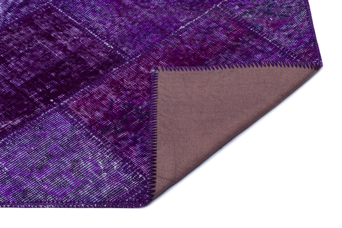 Purple Over Dyed Patchwork Unique Rug 3&#39;11&#39;&#39; x 5&#39;11&#39;&#39; ft 120 x 180 cm