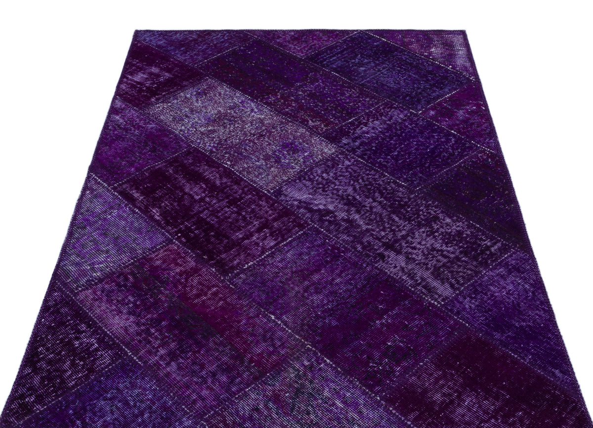 Purple Over Dyed Patchwork Unique Rug 3&#39;11&#39;&#39; x 5&#39;11&#39;&#39; ft 120 x 180 cm