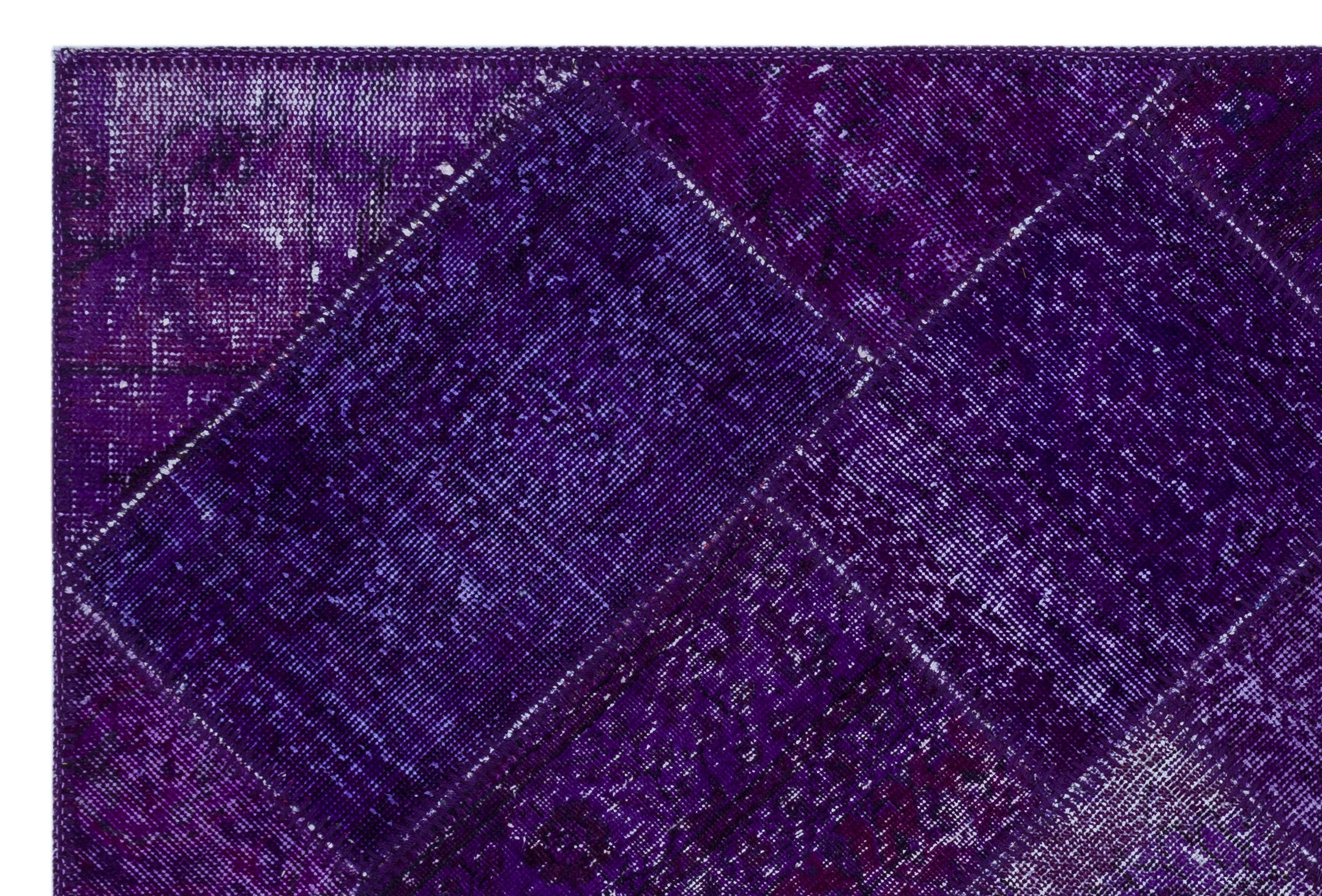 Purple Over Dyed Patchwork Unique Rug 3'11'' x 5'11'' ft 120 x 180 cm