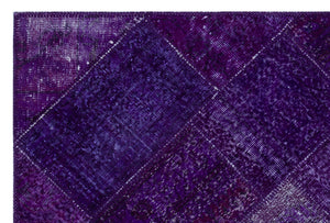 Purple Over Dyed Patchwork Unique Rug 3'11'' x 5'11'' ft 120 x 180 cm