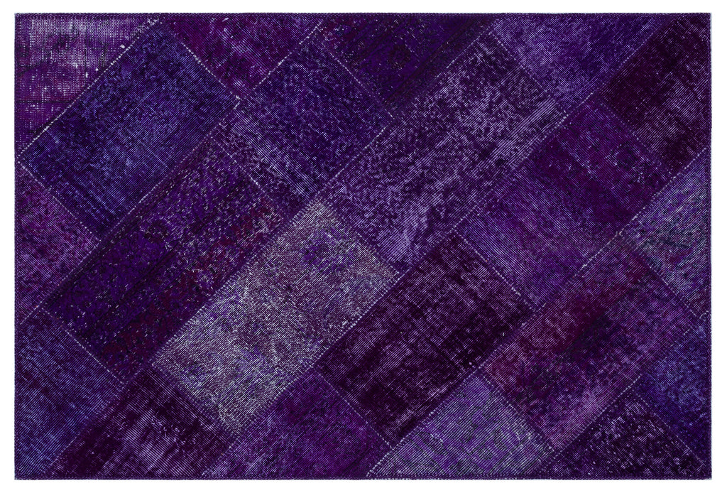 Purple Over Dyed Patchwork Unique Rug 3'11'' x 5'11'' ft 120 x 180 cm