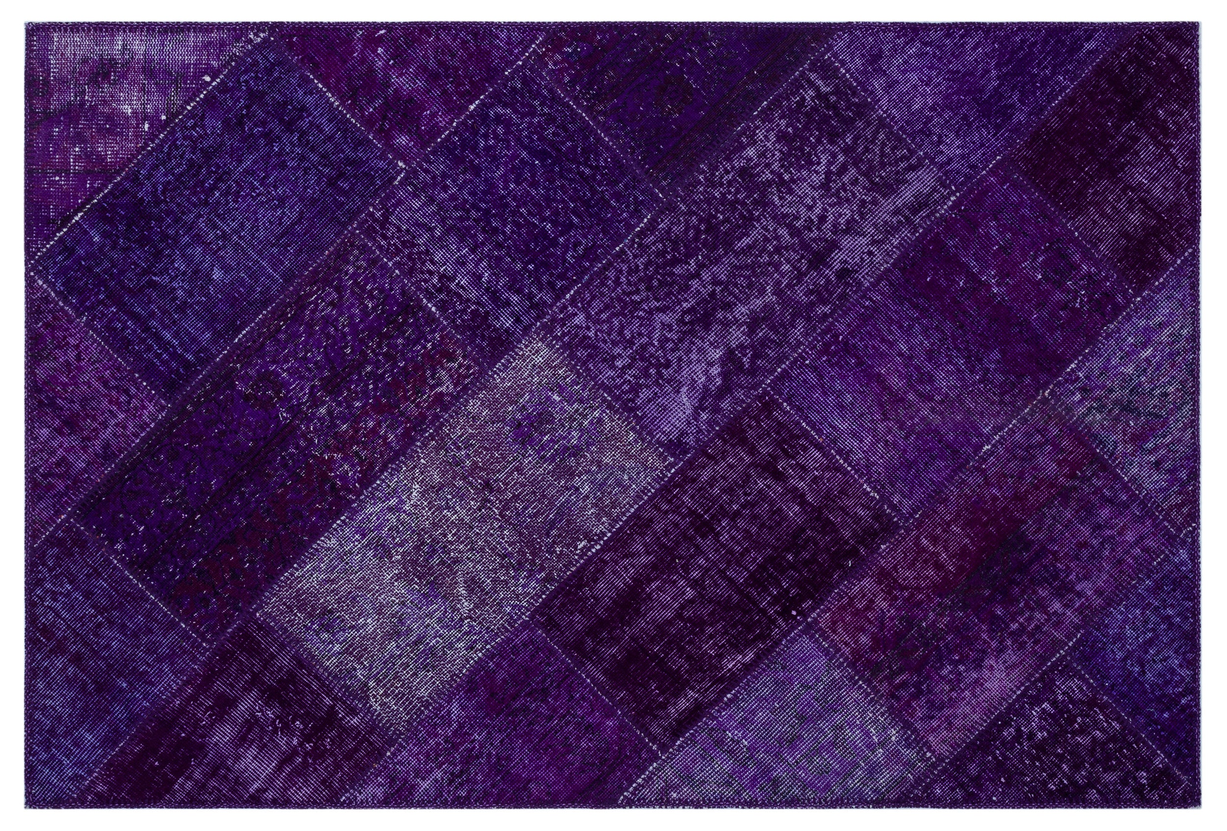 Purple Over Dyed Patchwork Unique Rug 3'11'' x 5'11'' ft 120 x 180 cm