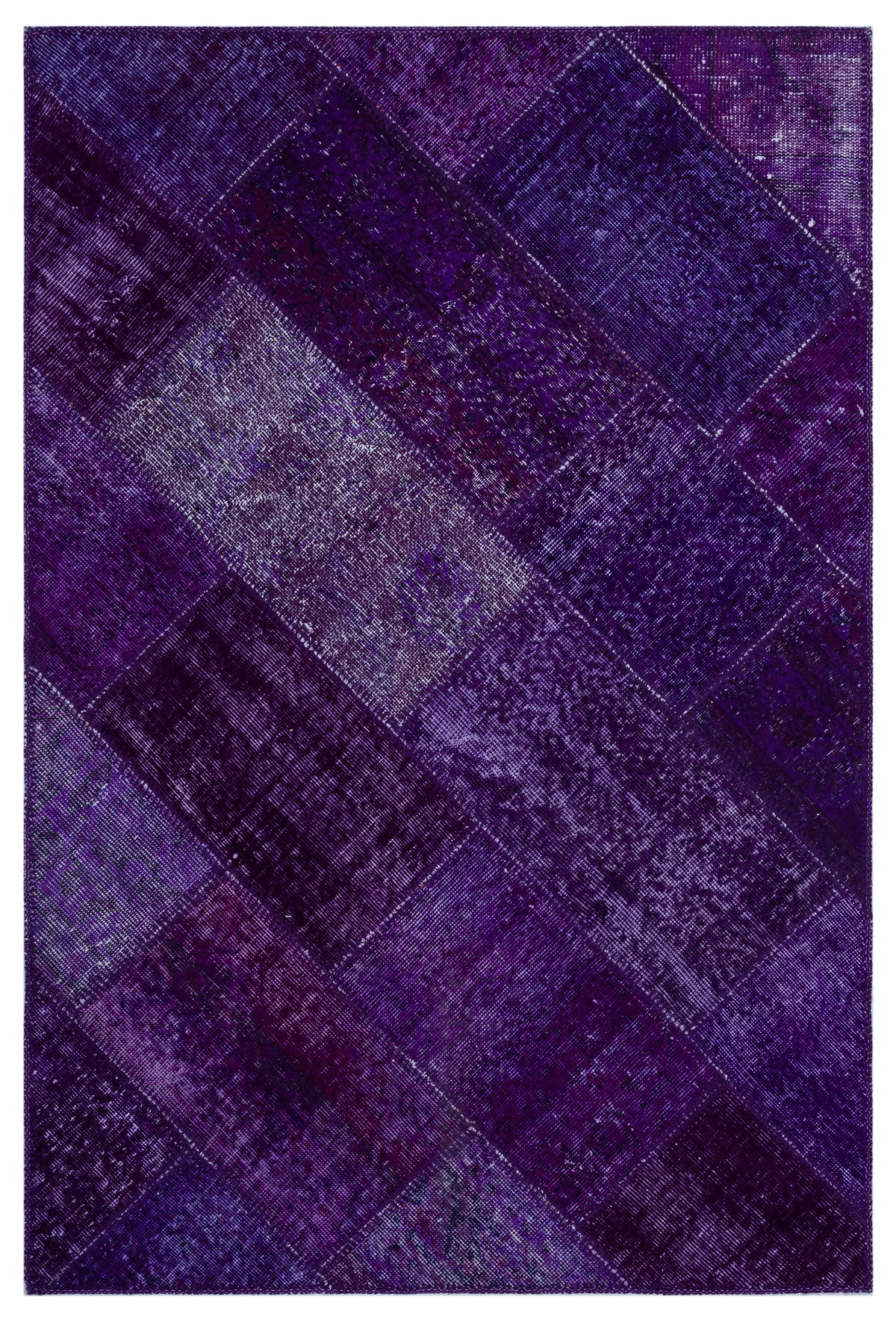 Purple Over Dyed Patchwork Unique Rug 3&#39;11&#39;&#39; x 5&#39;11&#39;&#39; ft 120 x 180 cm