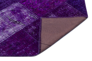 Purple Over Dyed Patchwork Unique Rug 3'11'' x 5'11'' ft 120 x 180 cm