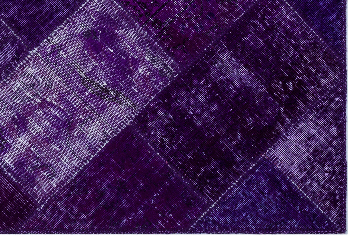 Purple Over Dyed Patchwork Unique Rug 3&#39;11&#39;&#39; x 5&#39;11&#39;&#39; ft 120 x 180 cm