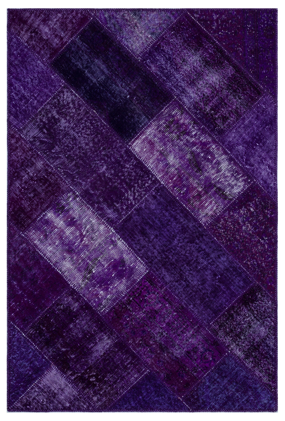Purple Over Dyed Patchwork Unique Rug 3&#39;11&#39;&#39; x 5&#39;11&#39;&#39; ft 120 x 180 cm